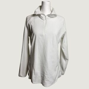 Columbia‎ White Arctic Air Fleece Quarter Zip Pullover Sweater Top Women's L